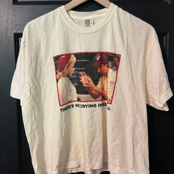 Comfort Colors Tops - NWOT Comfort Colors A League of Their Own Cropped Tee Cream Extra Large